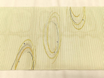 平和屋着物＊夏物　八寸名古屋帯　絽綴れ　流水文　金銀糸　鈴乃屋扱い　正絹　逸品　CABK1273fb