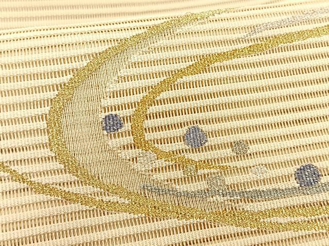 平和屋着物＊夏物　八寸名古屋帯　絽綴れ　流水文　金銀糸　鈴乃屋扱い　正絹　逸品　CABK1273fb