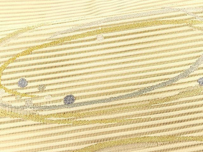 平和屋着物＊夏物　八寸名古屋帯　絽綴れ　流水文　金銀糸　鈴乃屋扱い　正絹　逸品　CABK1273fb