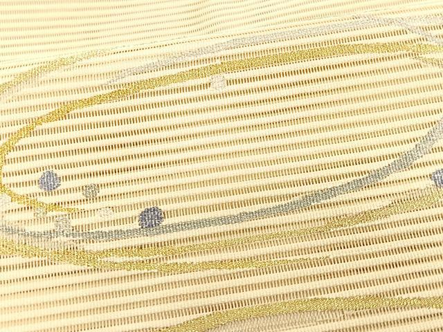 平和屋着物＊夏物　八寸名古屋帯　絽綴れ　流水文　金銀糸　鈴乃屋扱い　正絹　逸品　CABK1273fb
