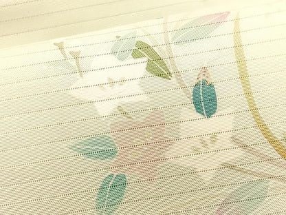 平和屋着物＊夏物　絽塩瀬　九寸名古屋帯　友禅　桔梗　正絹　逸品　CABK1275fb