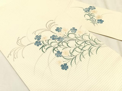 平和屋着物＊夏物　絽塩瀬　九寸名古屋帯　枝花文　金銀彩　正絹　逸品　CABK1279fb