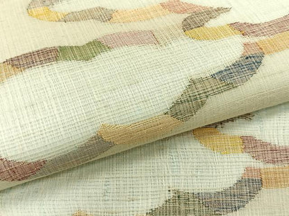 平和屋着物＊夏物　九寸名古屋帯　雲取り文　金銀糸　正絹　逸品　CABK1280fb