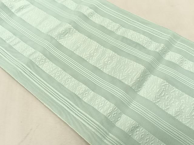 平和屋着物＊夏物　八寸名古屋帯　博多織　紗献上　月白色　CABK1285fb