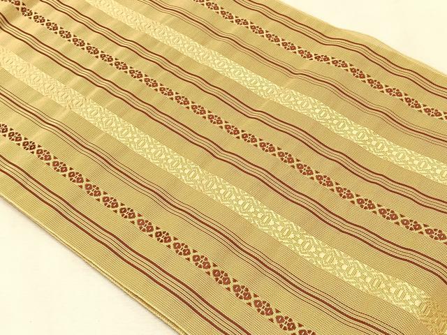 平和屋着物＊夏物　本場筑前博多織　八寸名古屋帯　紗献上　飴色　正絹　逸品　CABK1298fb