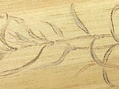 平和屋着物＊夏物　九寸名古屋帯　作家物　手描き　枝花文　麻　逸品　CABK1313fb