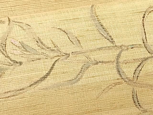 平和屋着物＊夏物　九寸名古屋帯　作家物　手描き　枝花文　麻　逸品　CABK1313fb