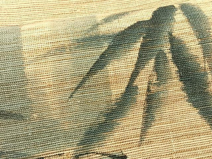 平和屋着物＊夏物　八寸名古屋帯　作家物　手描き　笹竹文　麻　逸品　CABK1314fb