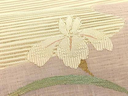 平和屋着物＊夏物　八寸名古屋帯　絽綴れ　籬杜若　金銀糸　正絹　逸品　CABK1320fb
