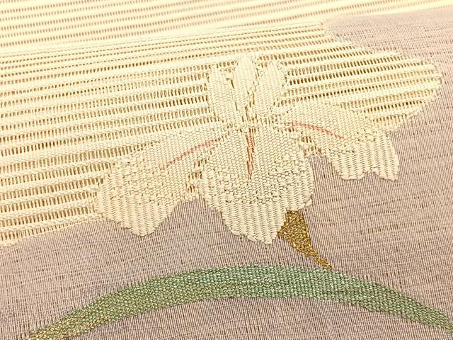 平和屋着物＊夏物　八寸名古屋帯　絽綴れ　籬杜若　金銀糸　正絹　逸品　CABK1320fb