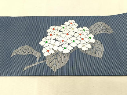 平和屋着物＊夏物　九寸名古屋帯　唐織　紫陽花　金銀糸　正絹　逸品　CABK1321fb