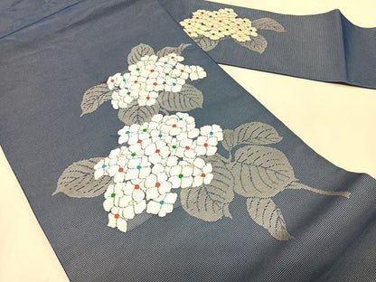 平和屋着物＊夏物　九寸名古屋帯　唐織　紫陽花　金銀糸　正絹　逸品　CABK1321fb