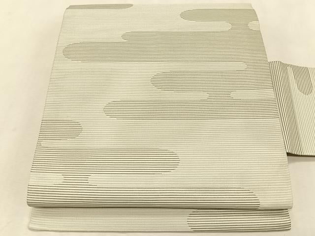 平和屋着物＊夏物　九寸名古屋帯　エ霞文　正絹　逸品　CABK1322fb