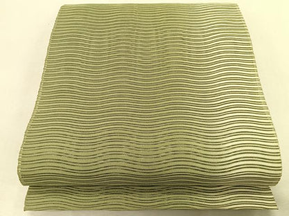 平和屋着物＊夏物　八寸名古屋帯　絽綴れ　よろけ縞　銀糸　正絹　逸品　CABK1325fb