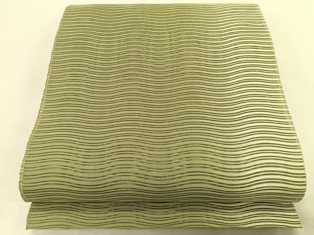 平和屋着物＊夏物　八寸名古屋帯　絽綴れ　よろけ縞　銀糸　正絹　逸品　CABK1325fb