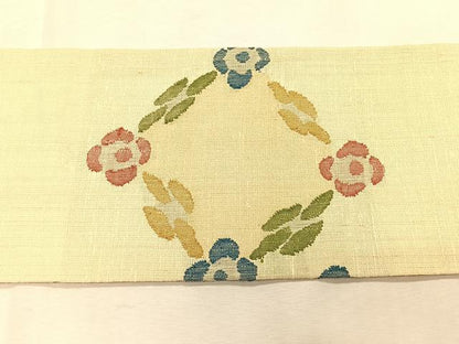 平和屋着物＊夏物　九寸名古屋帯　紬地　花鳥文　銀糸　正絹　逸品　CABK1326fb
