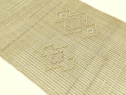 平和屋着物＊夏物　八寸名古屋帯　羅　松皮菱文　金糸　正絹　逸品　CABK1328fb