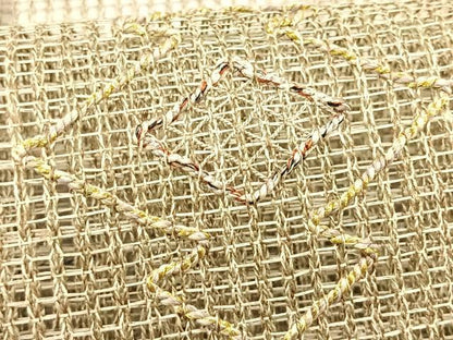 平和屋着物＊夏物　八寸名古屋帯　羅　松皮菱文　金糸　正絹　逸品　CABK1328fb
