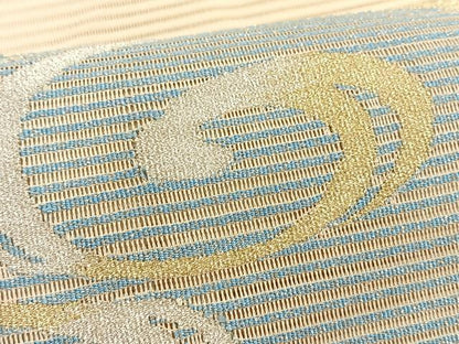 平和屋着物＊夏物　八寸名古屋帯　絽綴れ　流水文　金銀糸　正絹　逸品　CABK1330fb