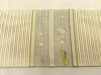 平和屋着物＊夏物　八寸名古屋帯　絽綴れ　抽象文様　金銀糸　正絹　逸品　CABK1332fb
