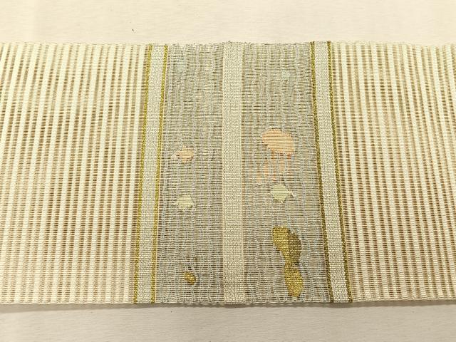平和屋着物＊夏物　八寸名古屋帯　絽綴れ　抽象文様　金銀糸　正絹　逸品　CABK1332fb