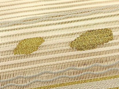 平和屋着物＊夏物　八寸名古屋帯　絽綴れ　抽象文様　金銀糸　正絹　逸品　CABK1332fb