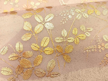 平和屋着物＊夏物　九寸名古屋帯　刺繍　萩　金銀彩　正絹　逸品　CABK1340fb