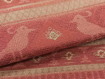平和屋着物＊夏物　九寸名古屋帯　横段花鳥文　正絹　逸品　CABK1342fb