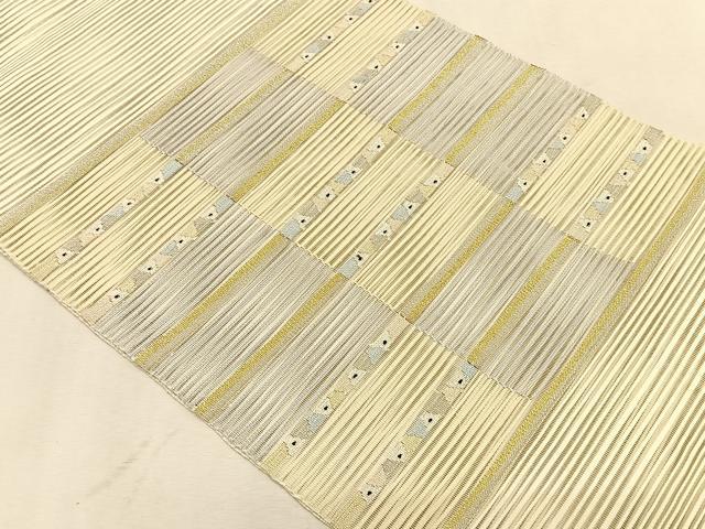 平和屋着物＊夏物　八寸名古屋帯　絽綴れ　抽象文様　金銀糸　正絹　逸品　CABK1344fb
