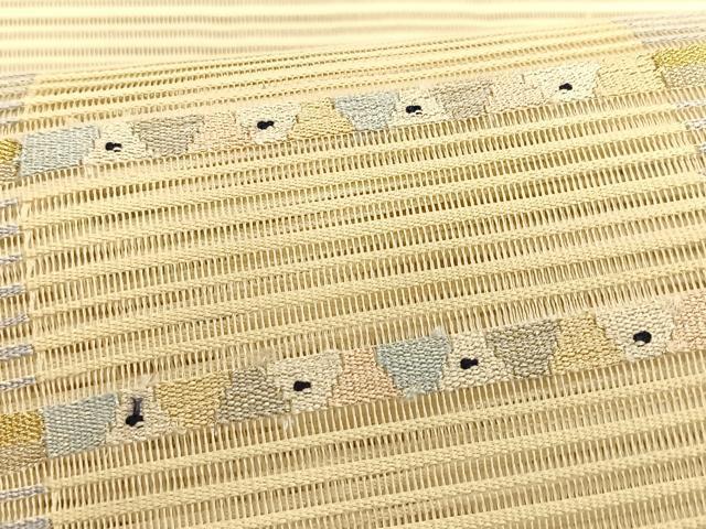 平和屋着物＊夏物　八寸名古屋帯　絽綴れ　抽象文様　金銀糸　正絹　逸品　CABK1344fb