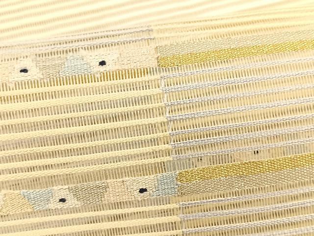 平和屋着物＊夏物　八寸名古屋帯　絽綴れ　抽象文様　金銀糸　正絹　逸品　CABK1344fb