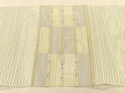 平和屋着物＊夏物　八寸名古屋帯　絽綴れ　抽象文様　金銀糸　正絹　逸品　CABK1344fb