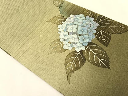 平和屋着物＊夏物　九寸名古屋帯　紫陽花　正絹　逸品　CABK1345fb