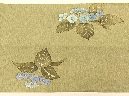 平和屋着物＊夏物　九寸名古屋帯　紫陽花　正絹　逸品　CABK1345fb