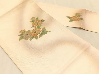 平和屋着物＊夏物　九寸名古屋帯　螺鈿　枝花文　金彩　正絹　逸品　CABK1350fb