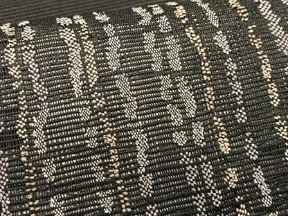 平和屋着物＊夏物　八寸名古屋帯　抽象文様　黒地　金銀糸　正絹　逸品　CABK1352fb