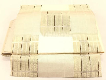 平和屋着物＊夏物　ワンタッチつけ帯　市松文様　正絹　逸品　CABK1355fb