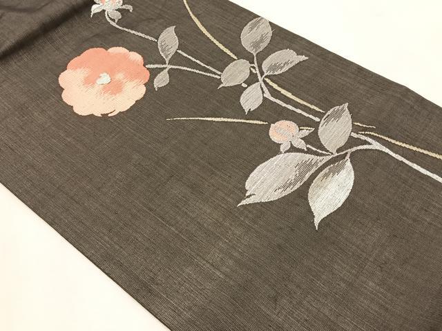 平和屋着物＊夏物　つけ帯　枝花文　金銀糸　正絹　逸品　CABK1356fb