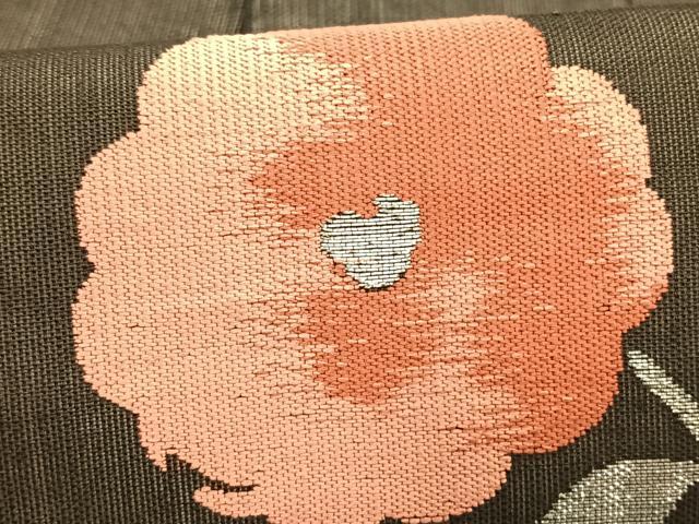 平和屋着物＊夏物　つけ帯　枝花文　金銀糸　正絹　逸品　CABK1356fb