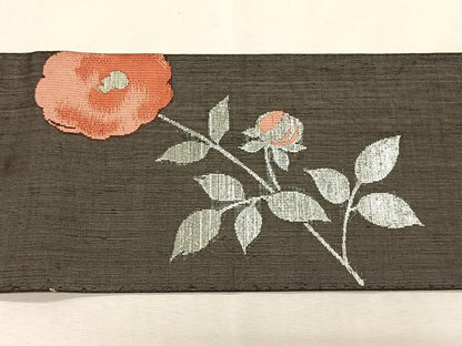 平和屋着物＊夏物　つけ帯　枝花文　金銀糸　正絹　逸品　CABK1356fb