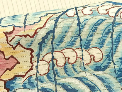 平和屋着物＊夏物　絽塩瀬　つけ帯　手描き　舟　銀彩　正絹　逸品　CABK1357fb