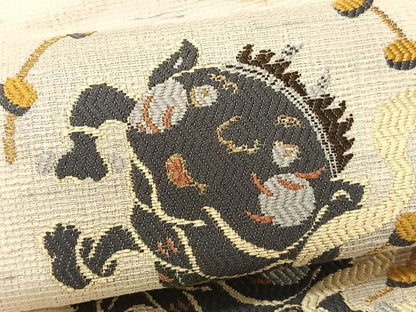 平和屋着物＊夏物　つけ帯　風神雷神　金銀糸　正絹　逸品　未使用　CABK1359fb