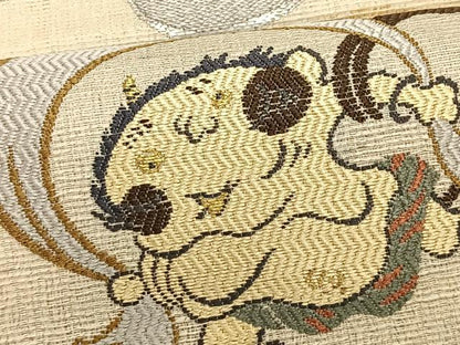 平和屋着物＊夏物　つけ帯　風神雷神　金銀糸　正絹　逸品　未使用　CABK1359fb