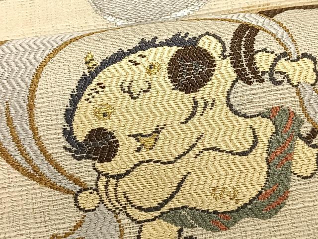 平和屋着物＊夏物　つけ帯　風神雷神　金銀糸　正絹　逸品　未使用　CABK1359fb