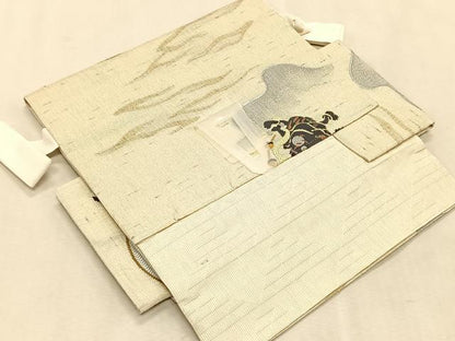 平和屋着物＊夏物　つけ帯　風神雷神　金銀糸　正絹　逸品　未使用　CABK1359fb