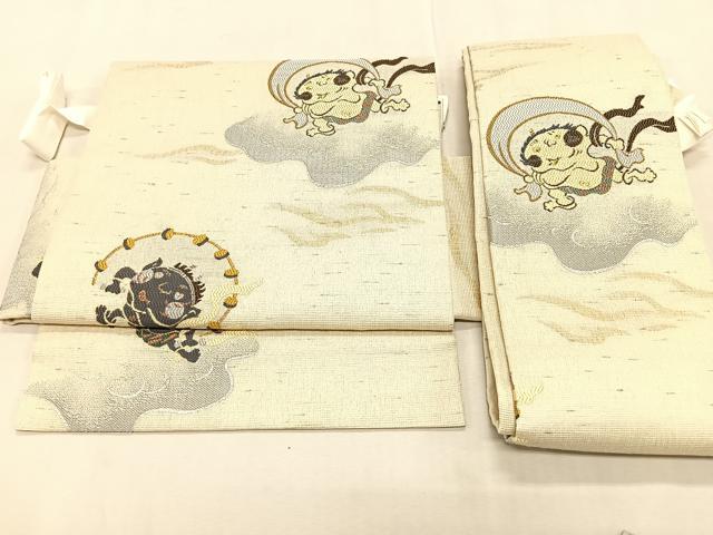 平和屋着物＊夏物　つけ帯　風神雷神　金銀糸　正絹　逸品　未使用　CABK1359fb