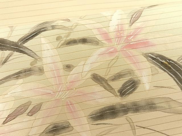 平和屋着物＊夏物　絽塩瀬　九寸名古屋帯　作家物　手描き　枝花文　正絹　逸品　CABK1360fb
