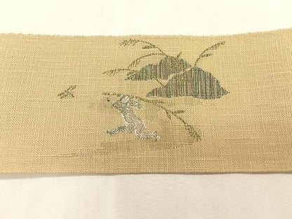 平和屋着物＊夏物　八寸名古屋帯　鳥獣戯画　金銀糸　CABK1362fb
