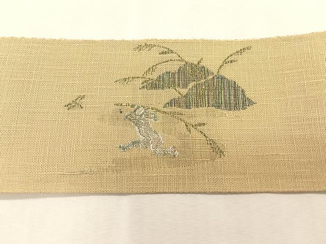 平和屋着物＊夏物　八寸名古屋帯　鳥獣戯画　金銀糸　CABK1362fb
