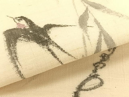 平和屋着物＊夏物　九寸名古屋帯　手描き　燕　正絹　逸品　CABK1364fb